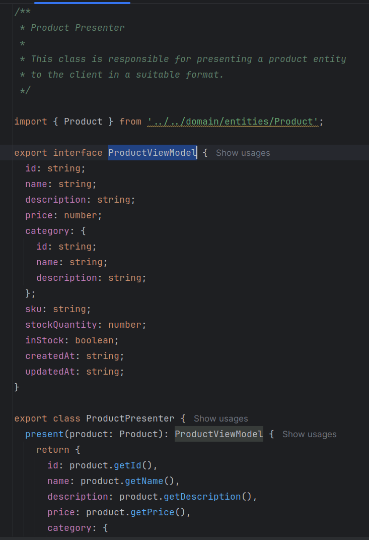 ProductViewModel interface